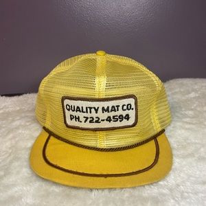 Vintage 80s Trucker Style Full Mesh Snapback Cap Quality Mat Co Logo Patch